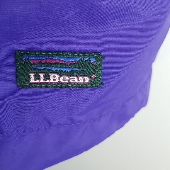 VTG LL BEAN Girls Purple Hooded Windbreaker Medium - Picture 5 of 9
